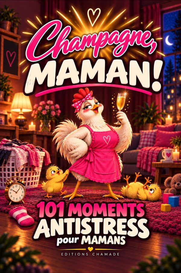Couverture de «&nbsp;Champagne, maman&nbsp;!&nbsp;», 101 moments antistress pour mamans au bord de la crise de nerfs
